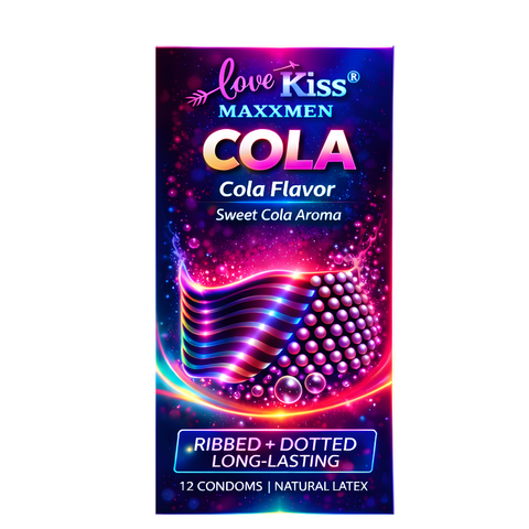 Bao cao su Love Kiss Maxxmen Cola gân gai kéo dài hương Cola hộp 12 cái